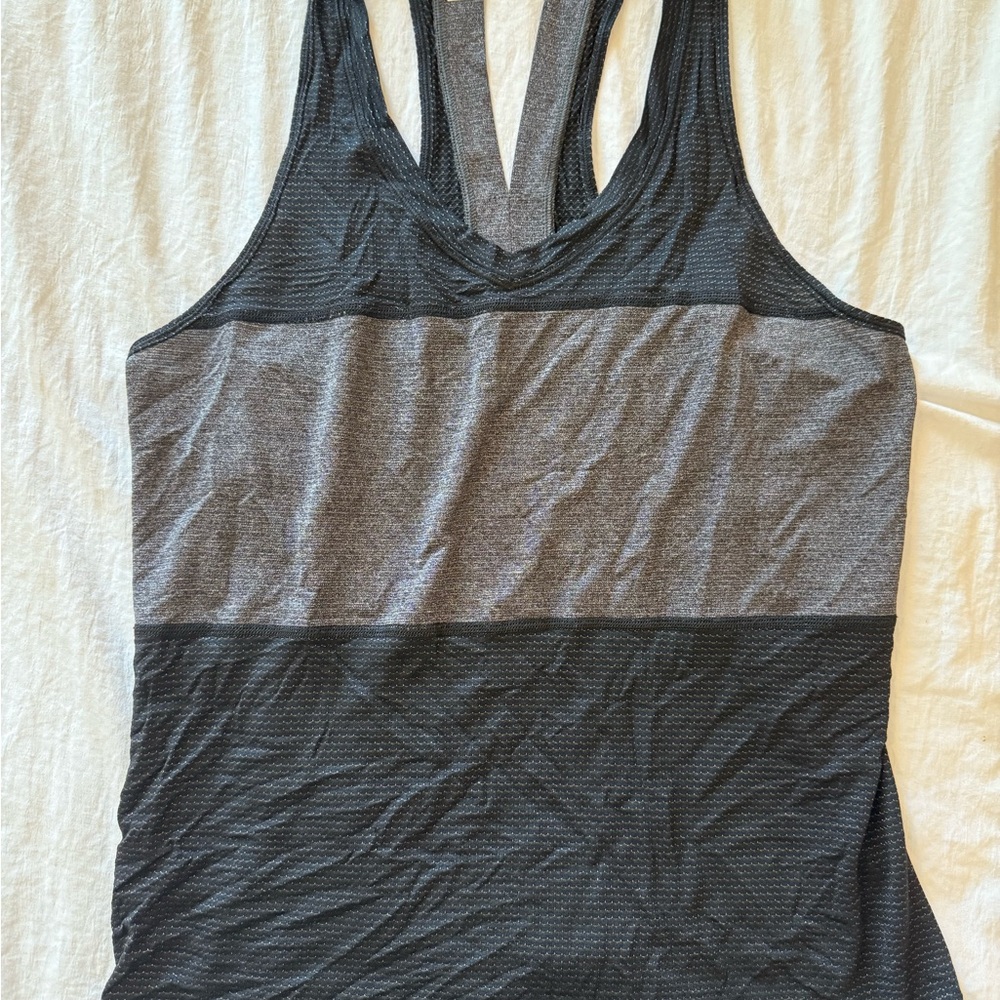 Lululemon Black and Gray Women's Tank Top